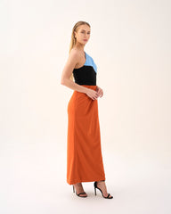 Asymmetrical cut & multicoloured dress - AMARA
