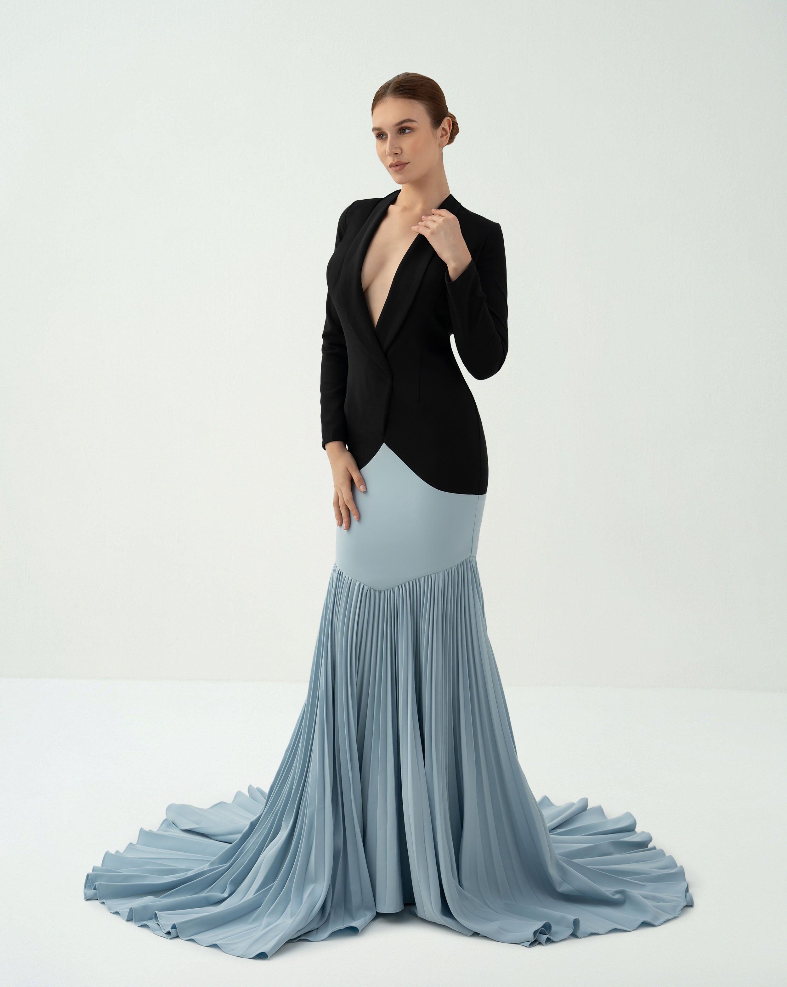 Blazer dress with pleated skirt - KAIA