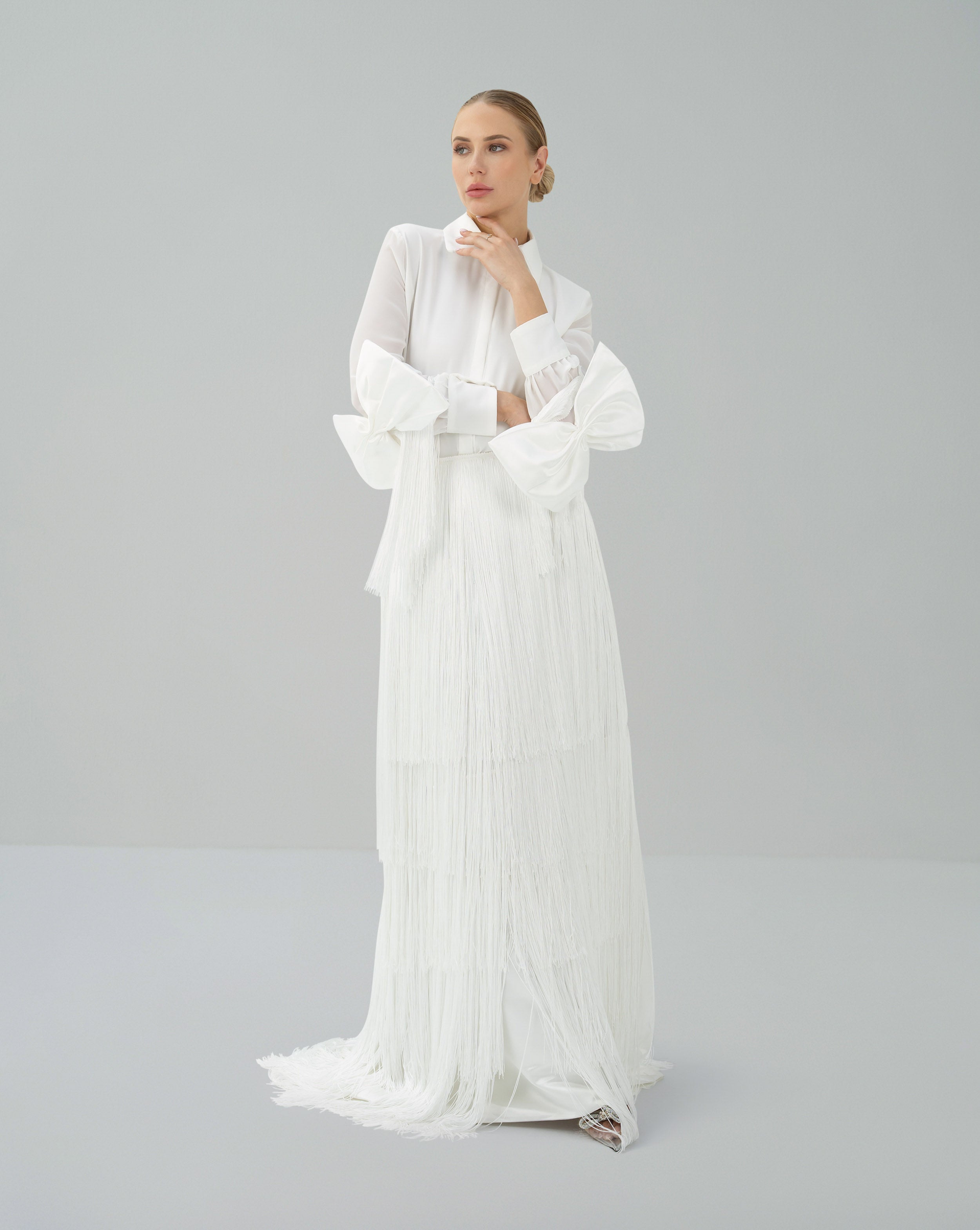 Elegant Set Fringe with Statement Bows – Alisha
