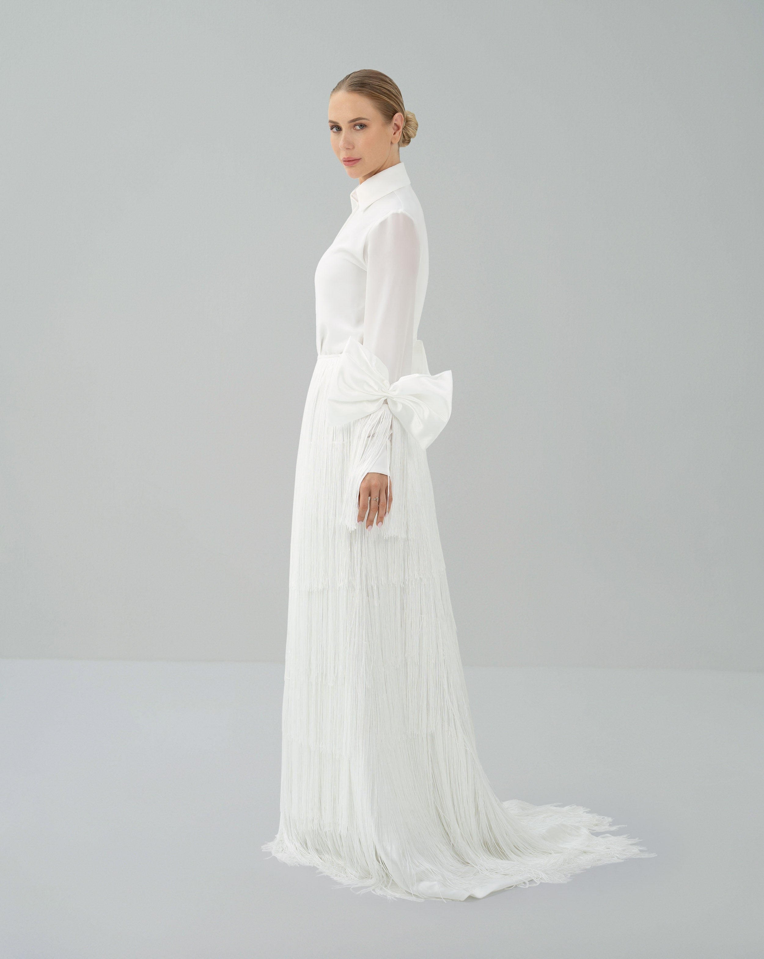 Elegant Set Fringe with Statement Bows – Alisha
