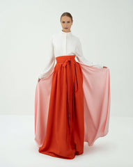 floor-length skirt with straps and white shirt  - IMARA SET