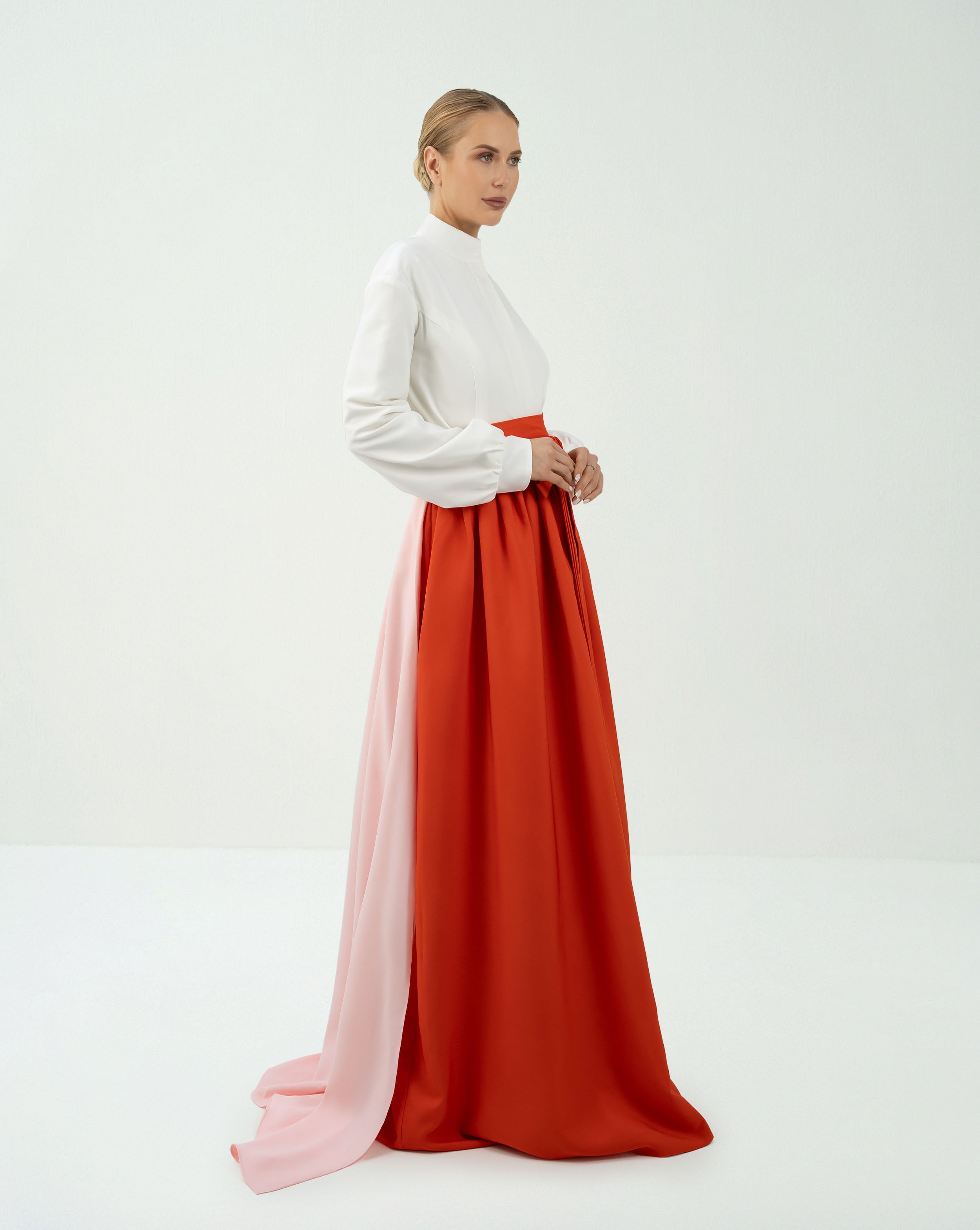 floor-length skirt with straps and white shirt  - IMARA SET
