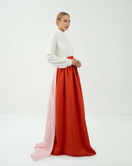 floor-length skirt with straps and white shirt  - IMARA SET