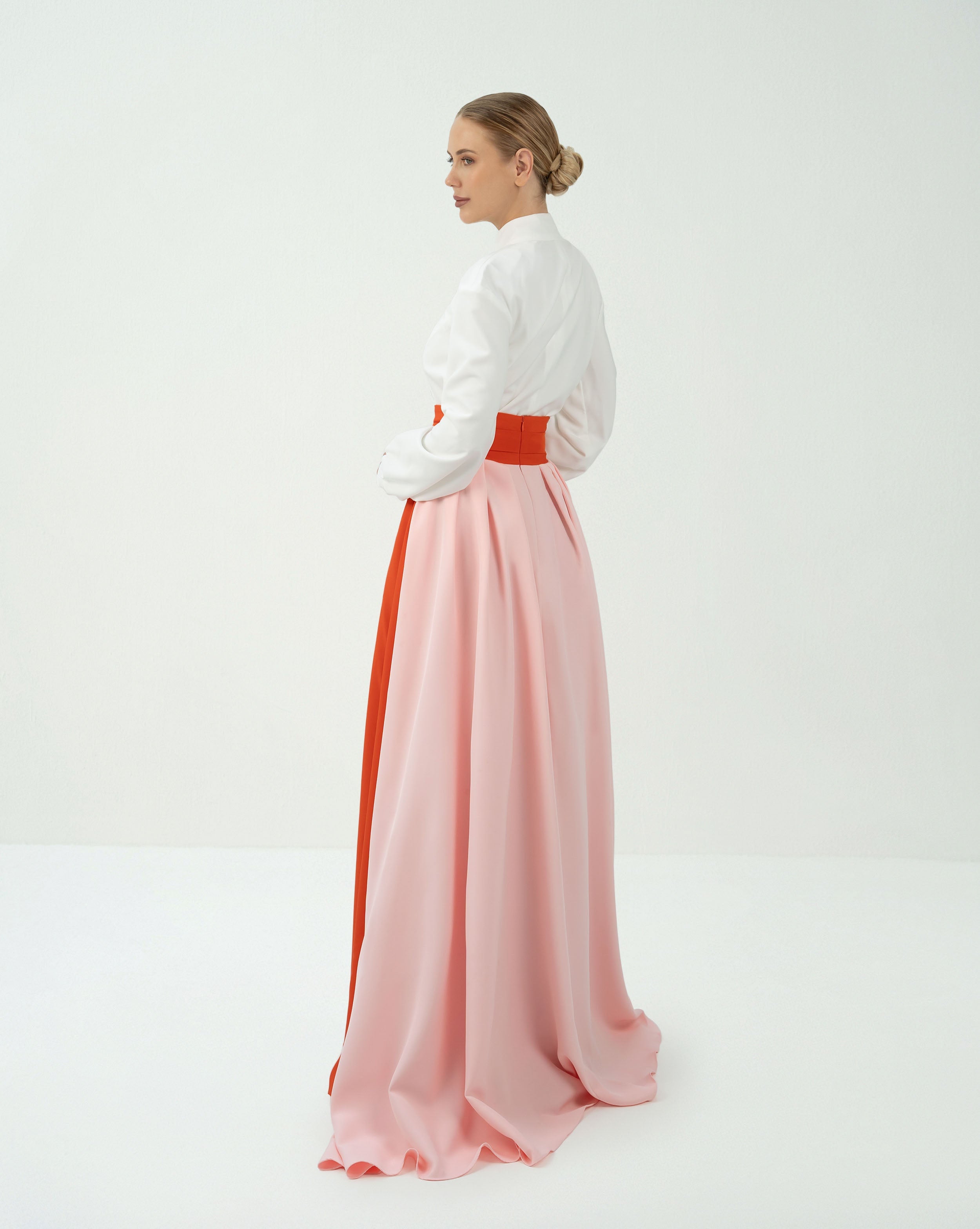floor-length skirt with straps and white shirt  - IMARA SET