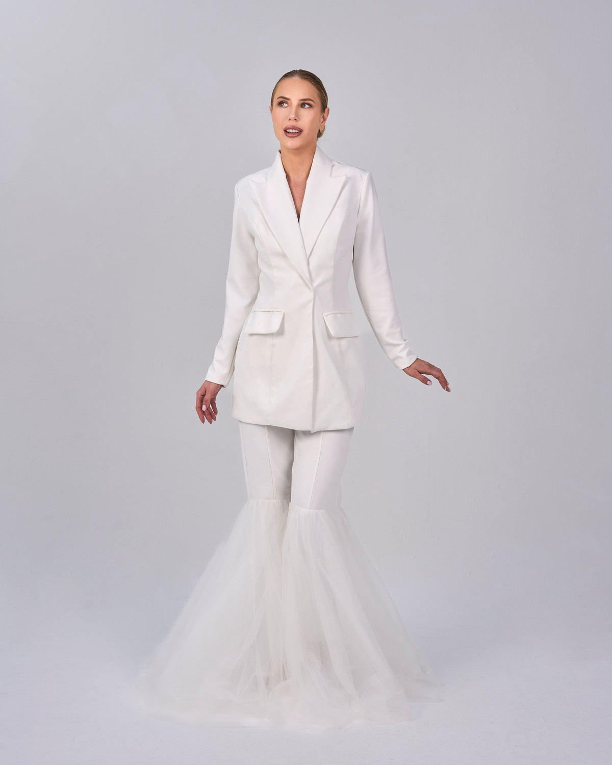 White blazer with bottom bell pants - DAHLIA SET