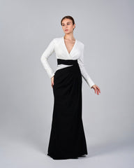 Bicolor draped dress - LIANA
