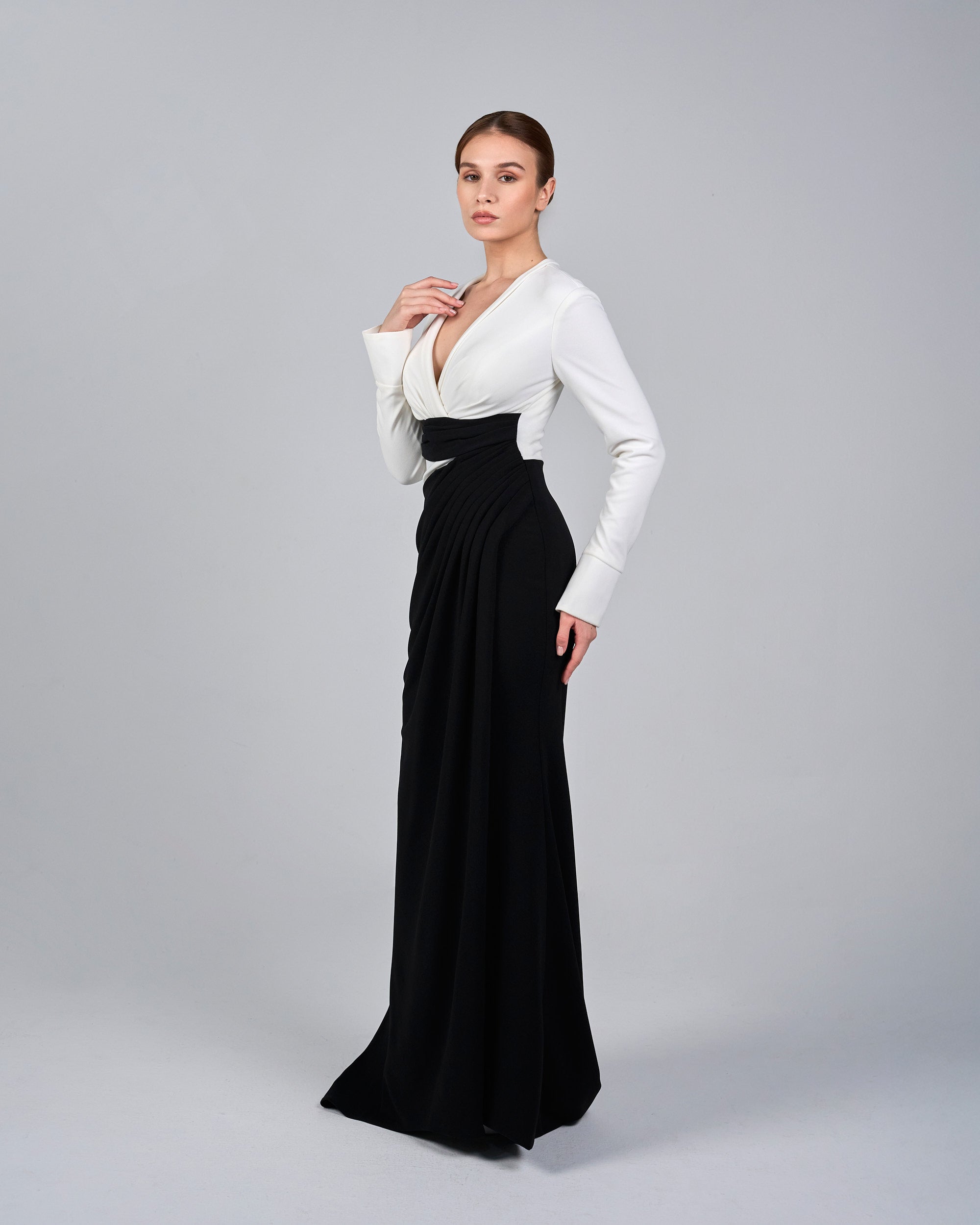 Bicolor draped dress - LIANA