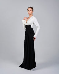 Bicolor draped dress - LIANA