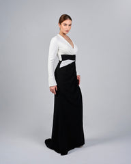 Bicolor draped dress - LIANA