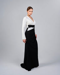 Bicolor draped dress - LIANA