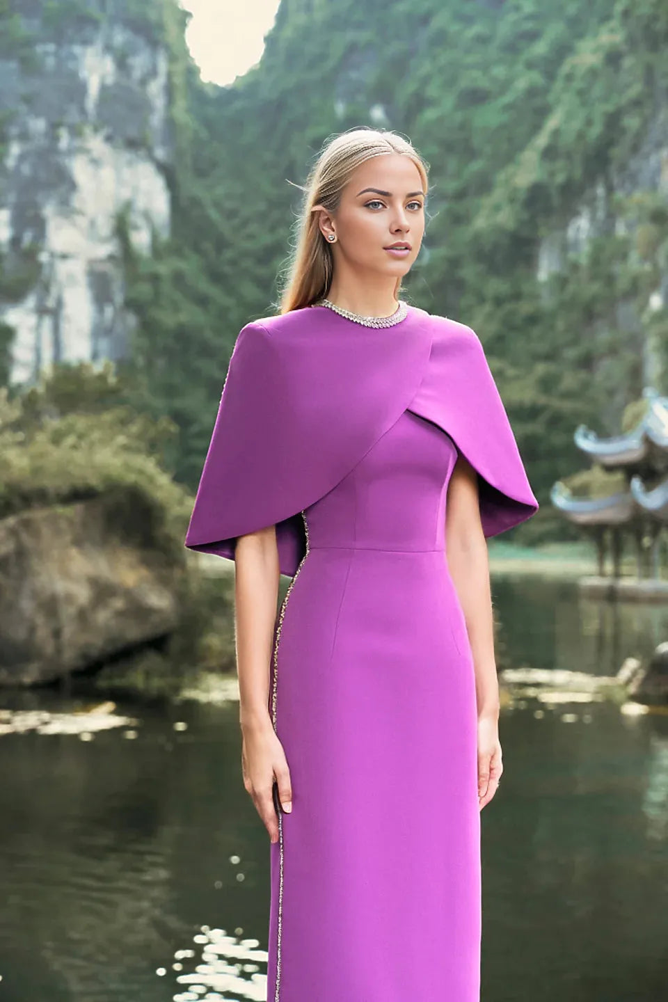 capelet column gown – Qolee