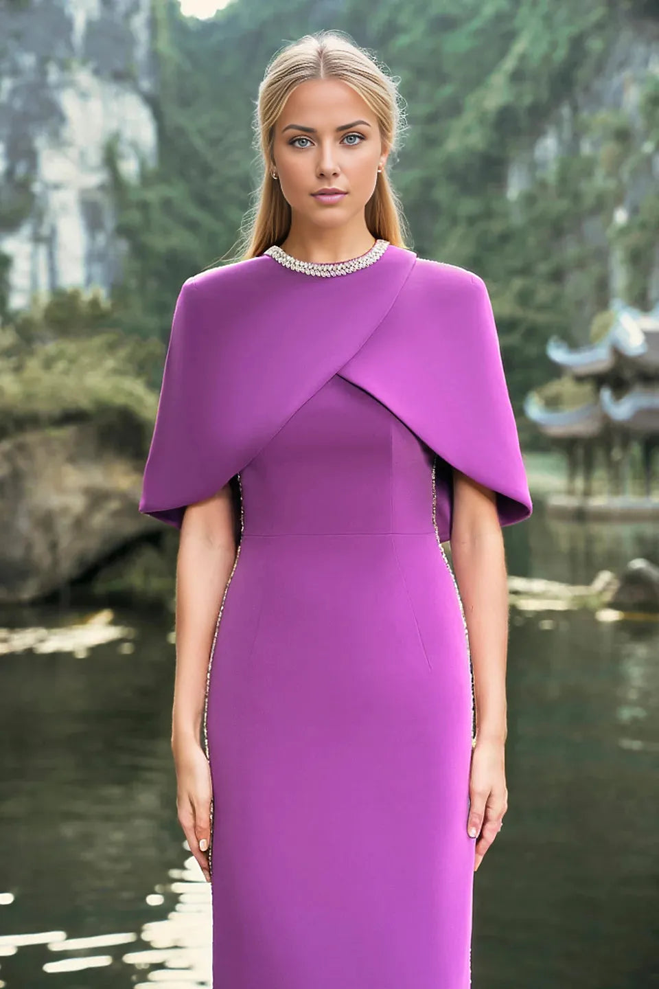 capelet column gown – Qolee
