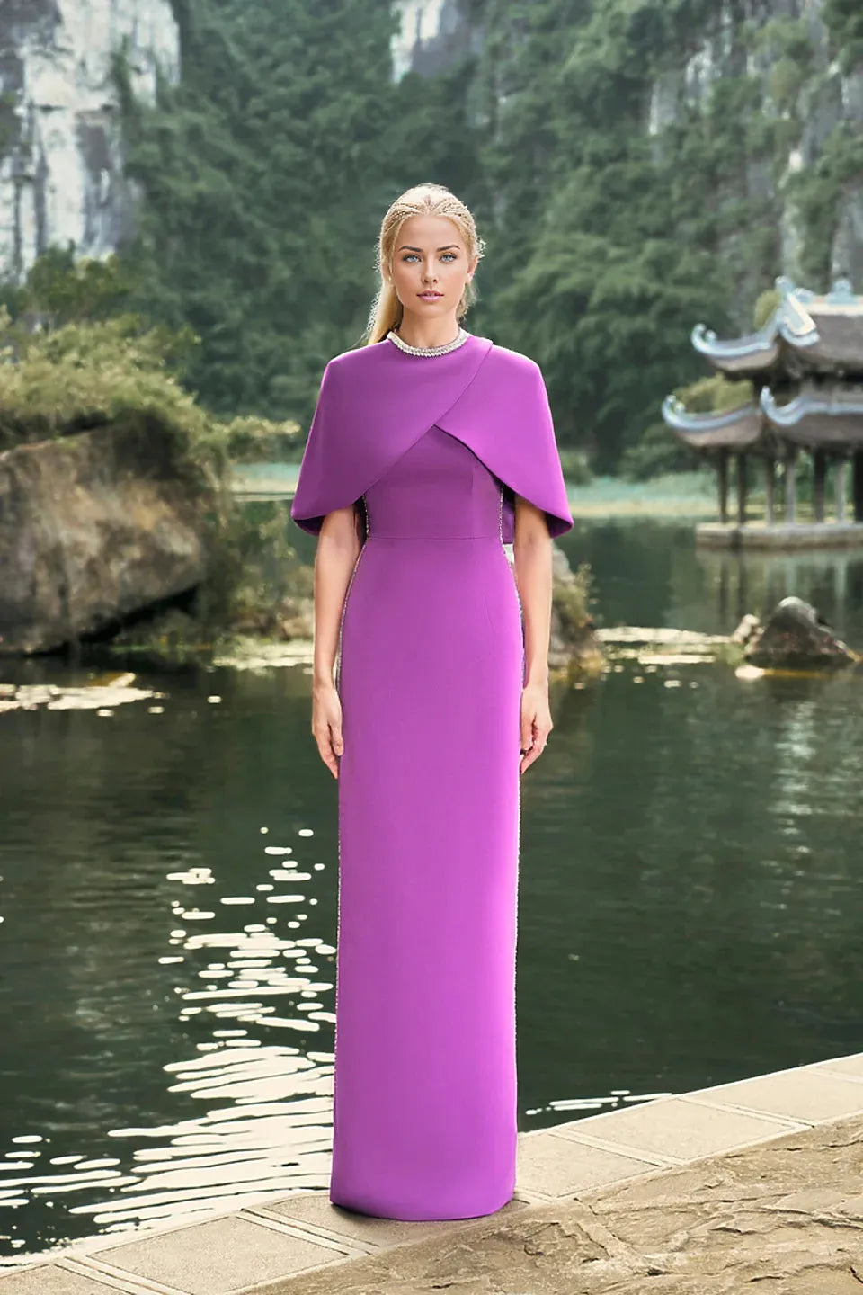 capelet column gown – Qolee