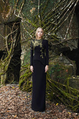 embroidered peplum column gown – Dalee