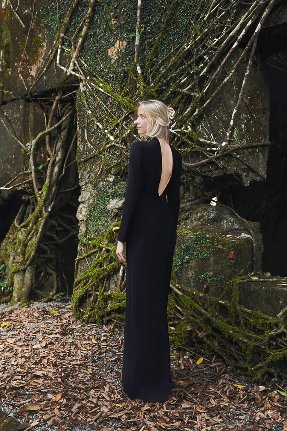 embroidered peplum column gown – Dalee