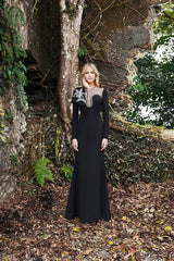 illusion neckline gown with embellished shoulder – Polee