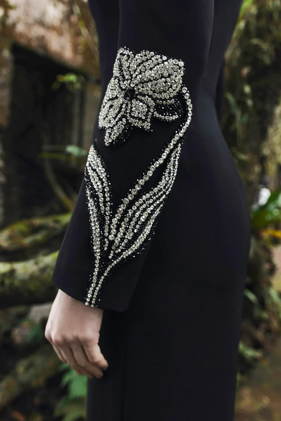 embellished neckline and cuff gown – Tolreel