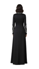 embellished neckline and cuff gown – Tolreel