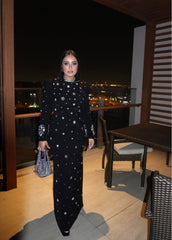 embellished long-sleeve gown with crystal accents – Joreen
