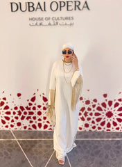 Loose dress with beaded sleeves - ZAYDIN