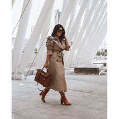 off-shoulder trench coat with contrast lapel - Alice