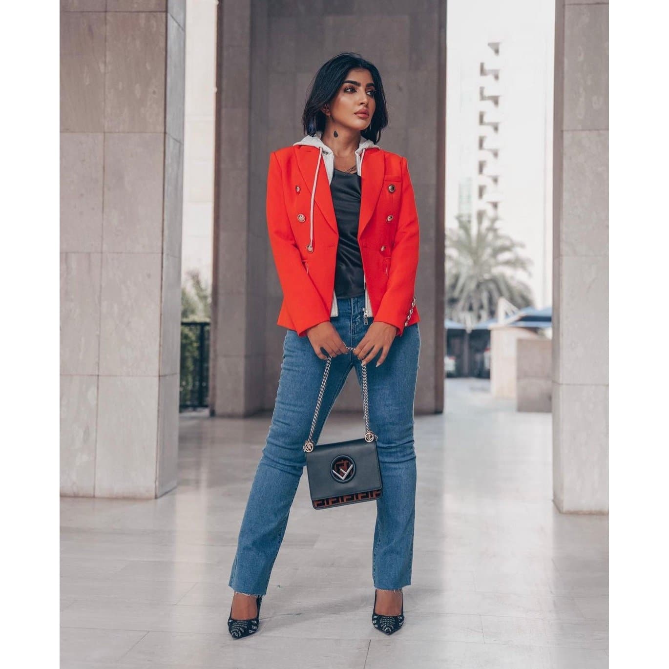 double-breasted blazer with hoodie insert - Gard
