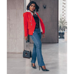 double-breasted blazer with hoodie insert - Gard