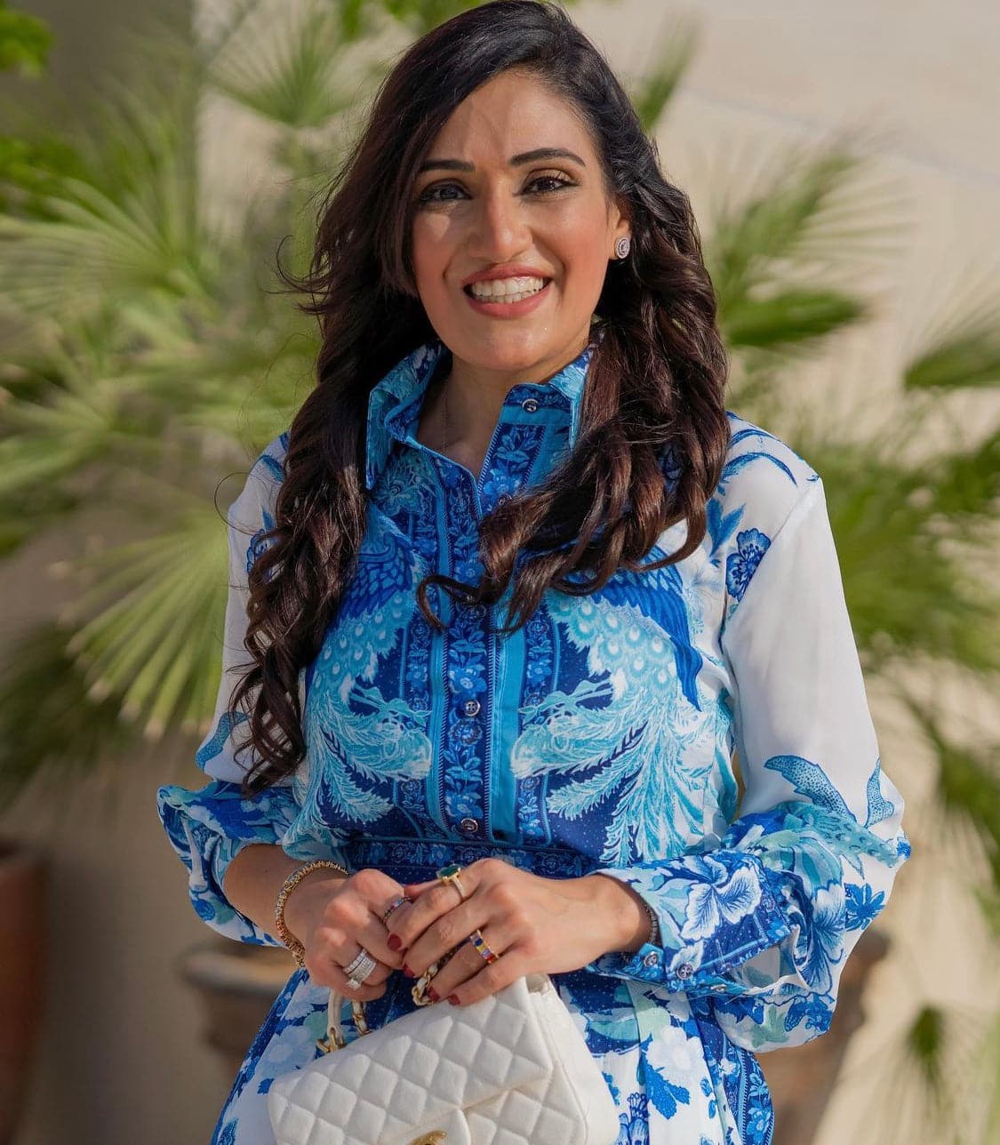 long-sleeve printed chiffon shirt and wide-leg pants set - Phoenix
