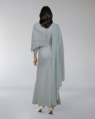 Asymmetrical Draped Sleeve Gown – SELE