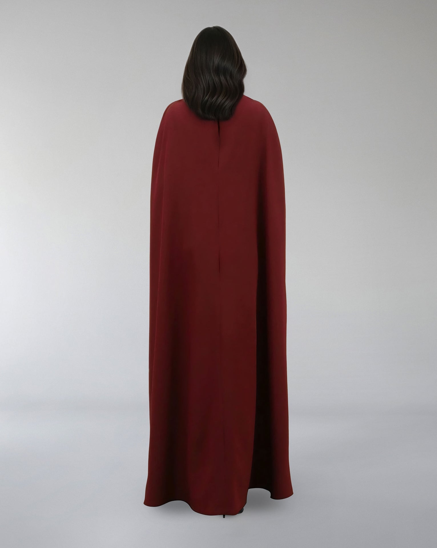 Embellished High-Neck Gown with Flowing Cape – ASITRD