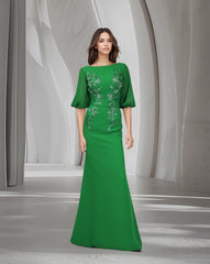 Sequined column dress with waistband and see-through sleeves-Lonah