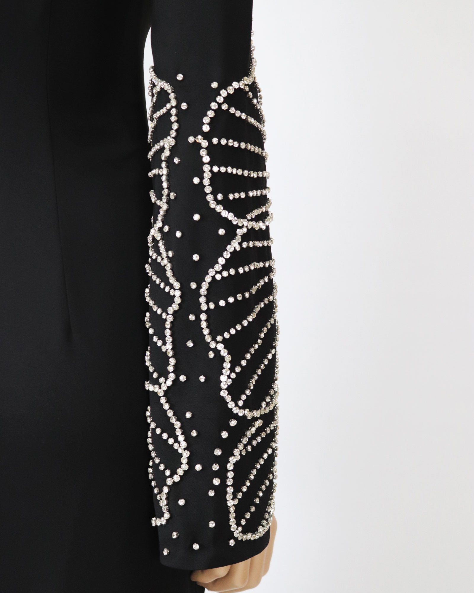 Column dress with beaded long sleeves - LOGAAN