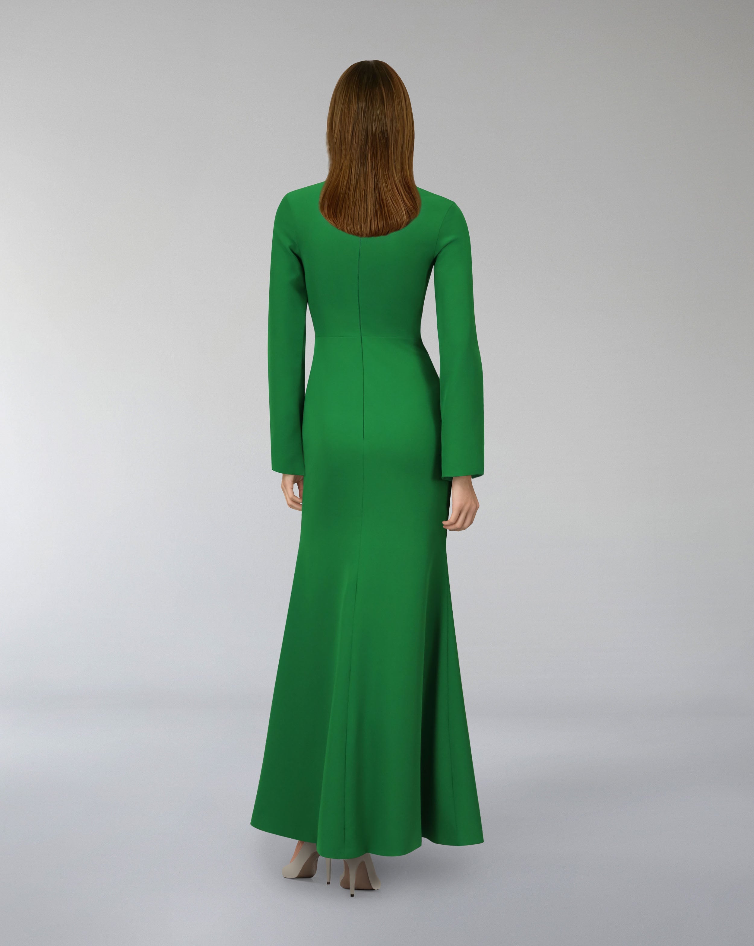 Buttoned long sleeve dress with side slit - POONY