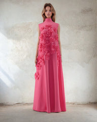 sleeveless lose fitted dress with flowers  - Notte