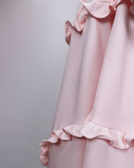 Shoulder off a line dress with ruffles -Roltha