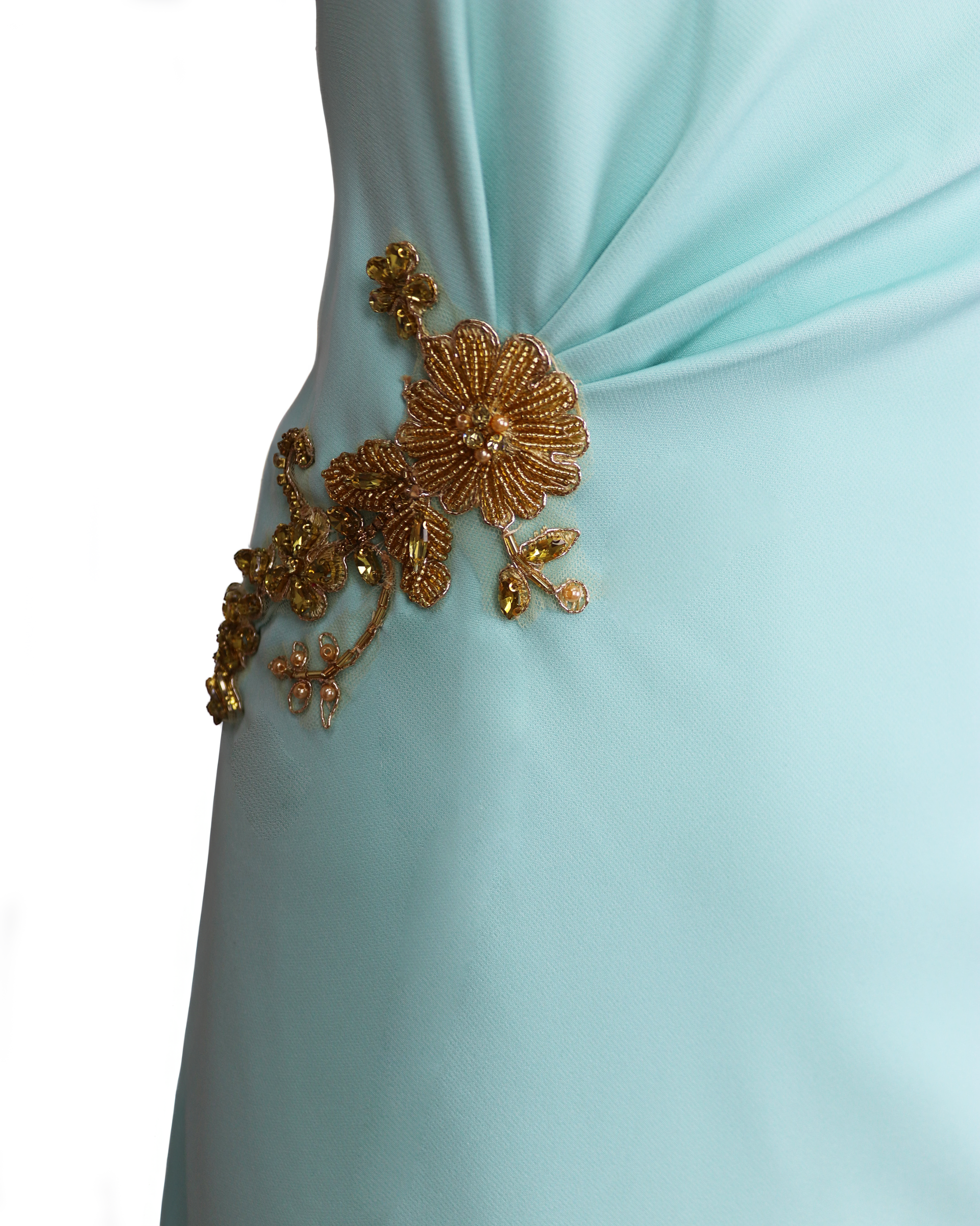 Off shoulder blue dress with cape sleeve - Jelonas