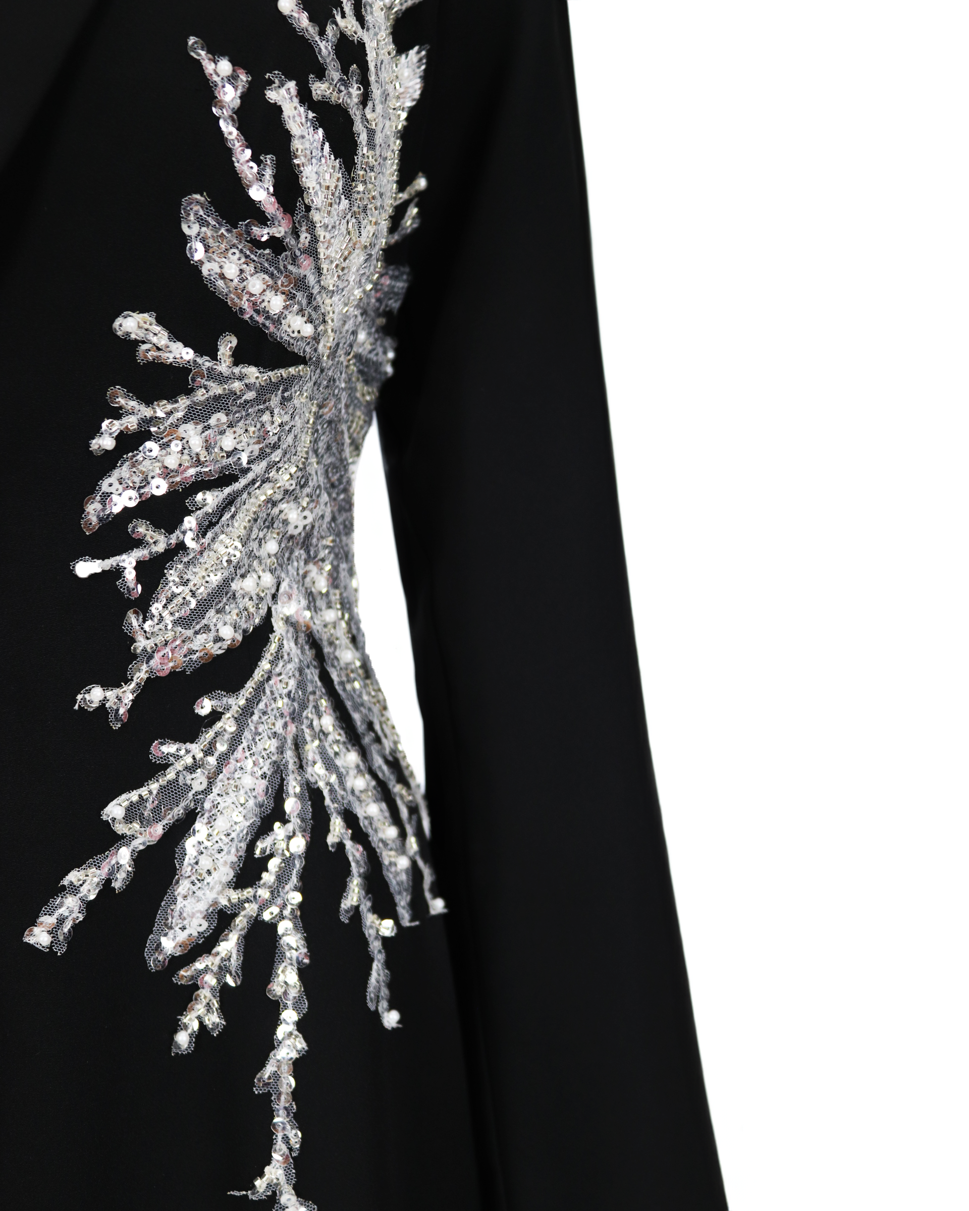 Sequined blazer black dress