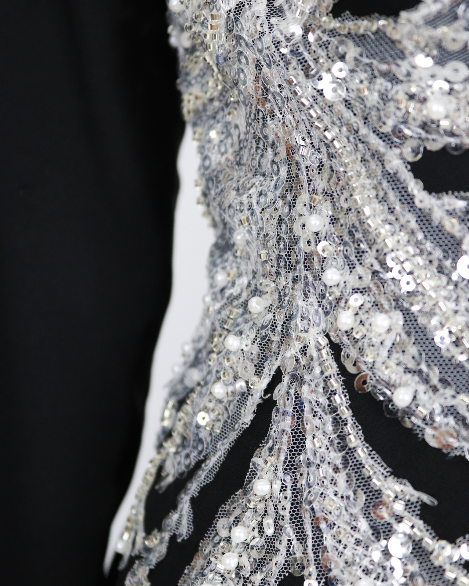 Sequined blazer black dress
