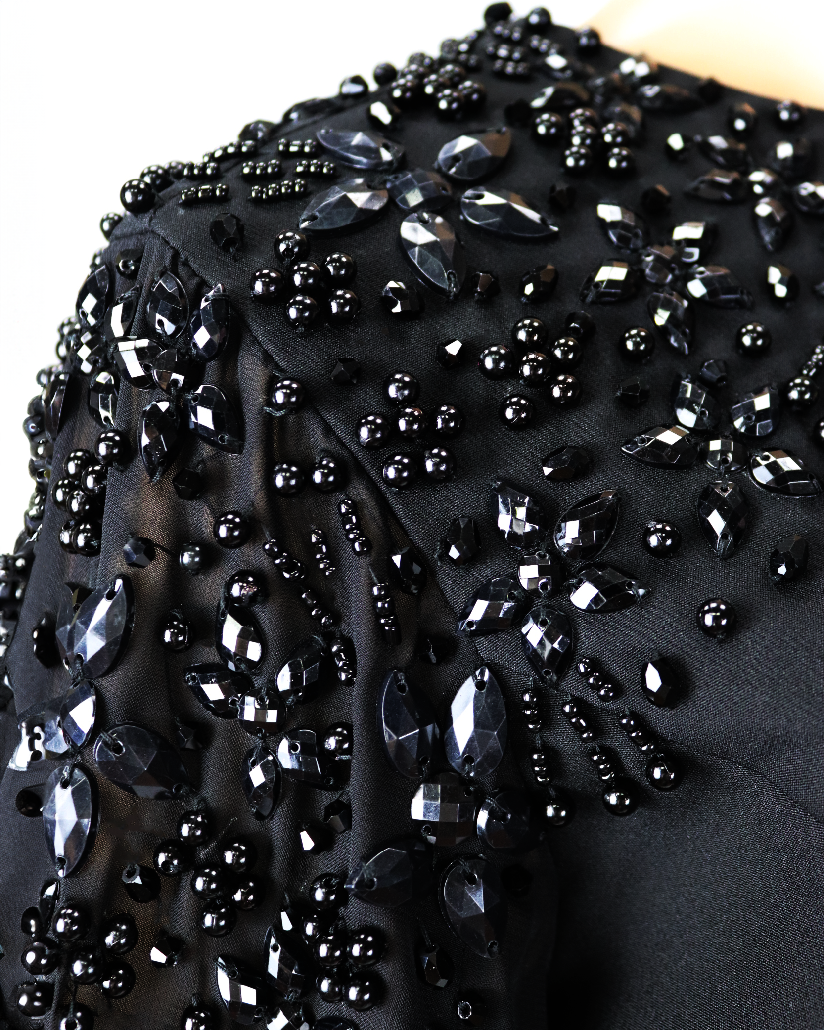 Beaded shoulders black dress with cape sleeves - Zoella