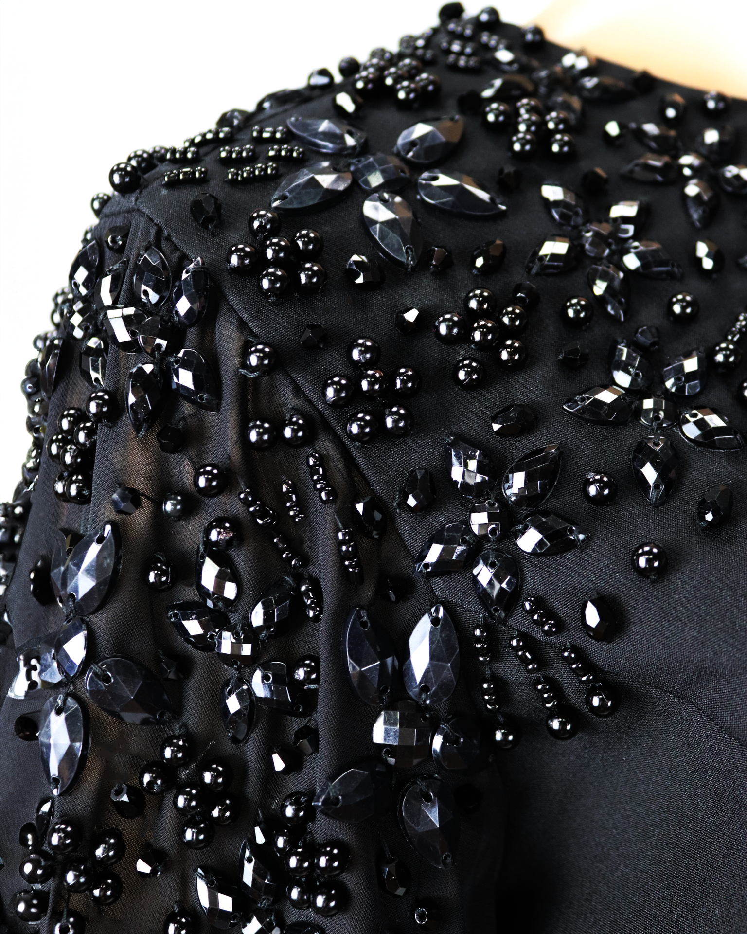 Beaded shoulders black dress with cape sleeves - Zoella