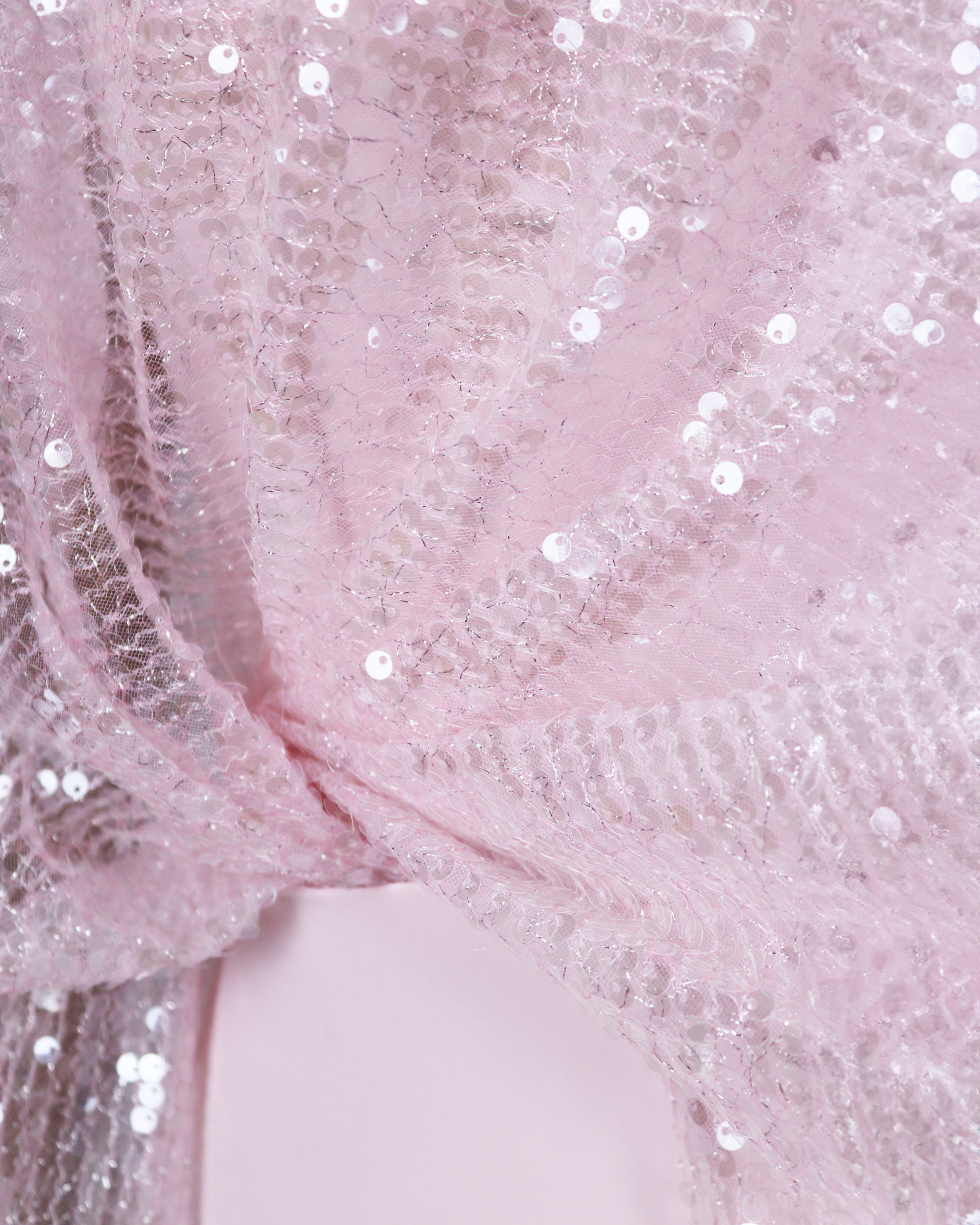 Off Shoulder  pink dress with sequined cape -Nardin