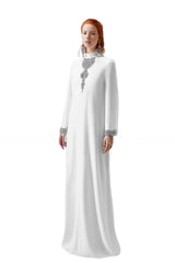Embellished high-neck gown with cuff detail – Lusen