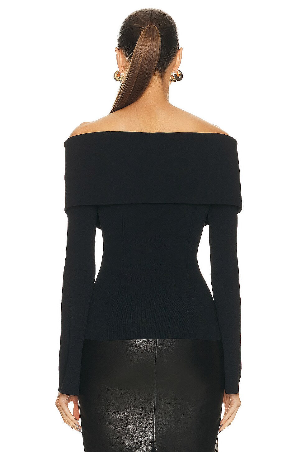 Off Shoulder Zipper Bodycon Top