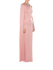 Embellished neckline cape gown – bejen