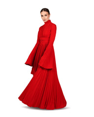 Pleated dress with bell cuffs - JOVAAN