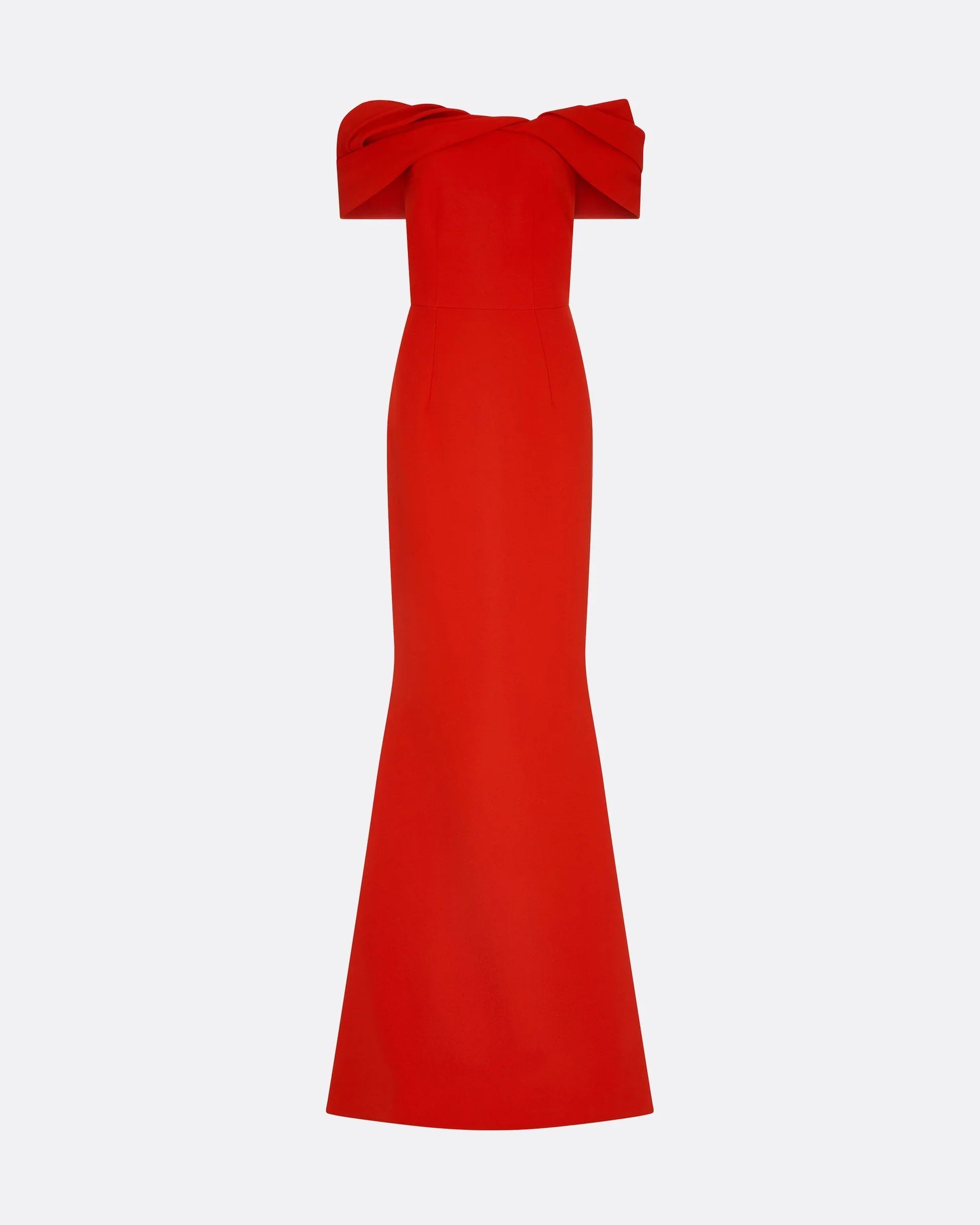 off-shoulder mermaid gown with sculpted neckline fold – SCARLETTA