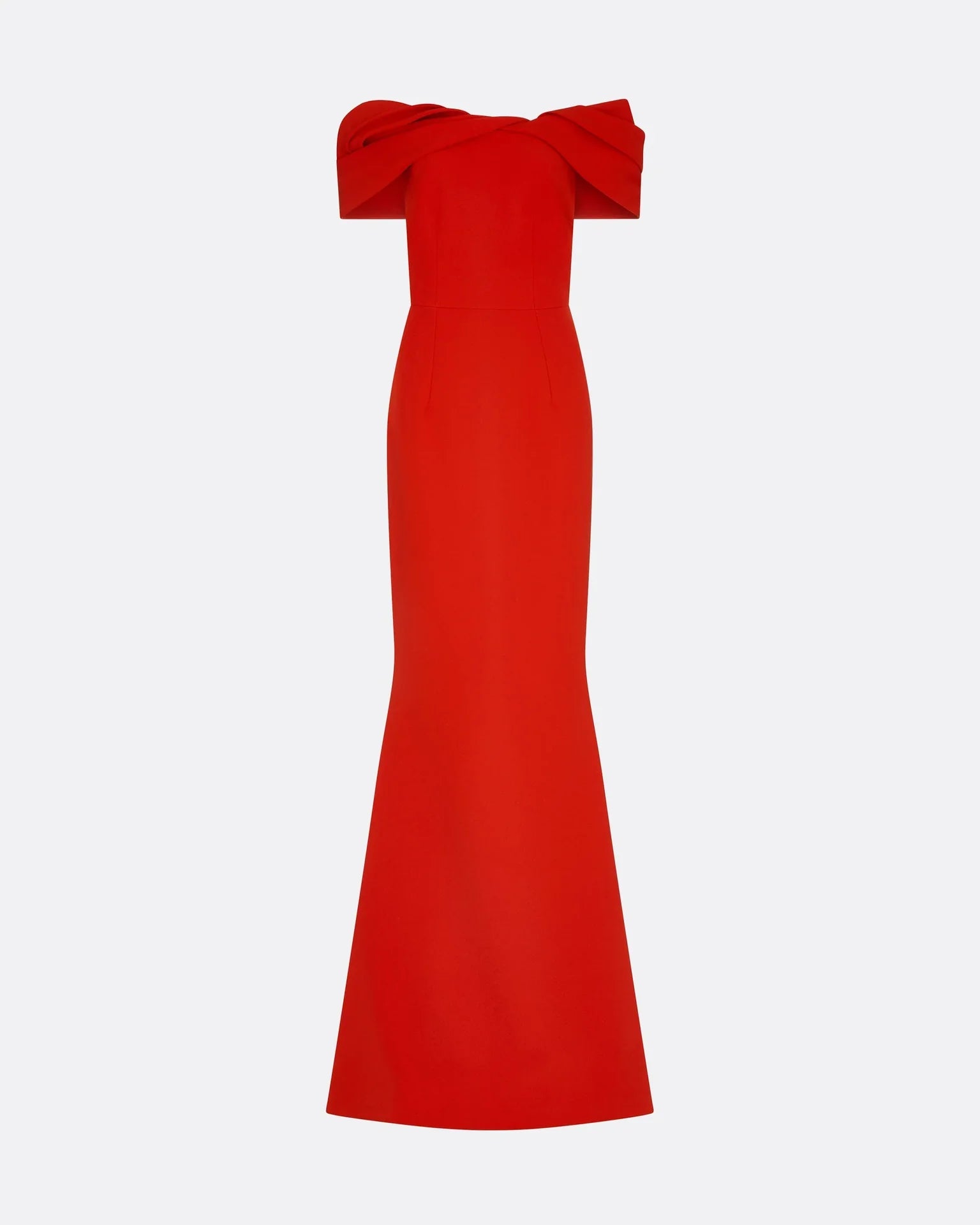 off-shoulder mermaid gown with sculpted neckline fold – SCARLETTA