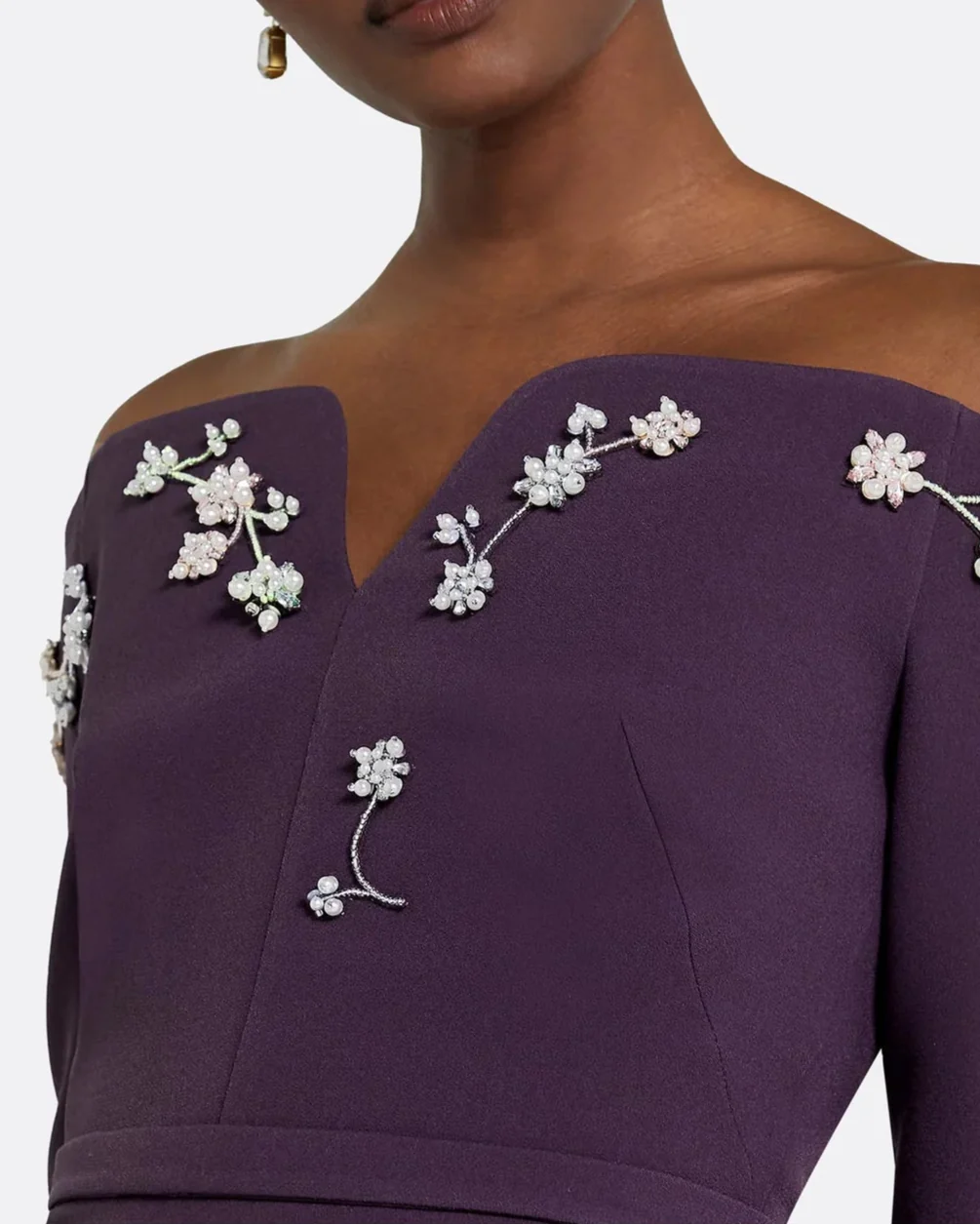 Off-shoulder mermaid dress with floral embroidery - Blair