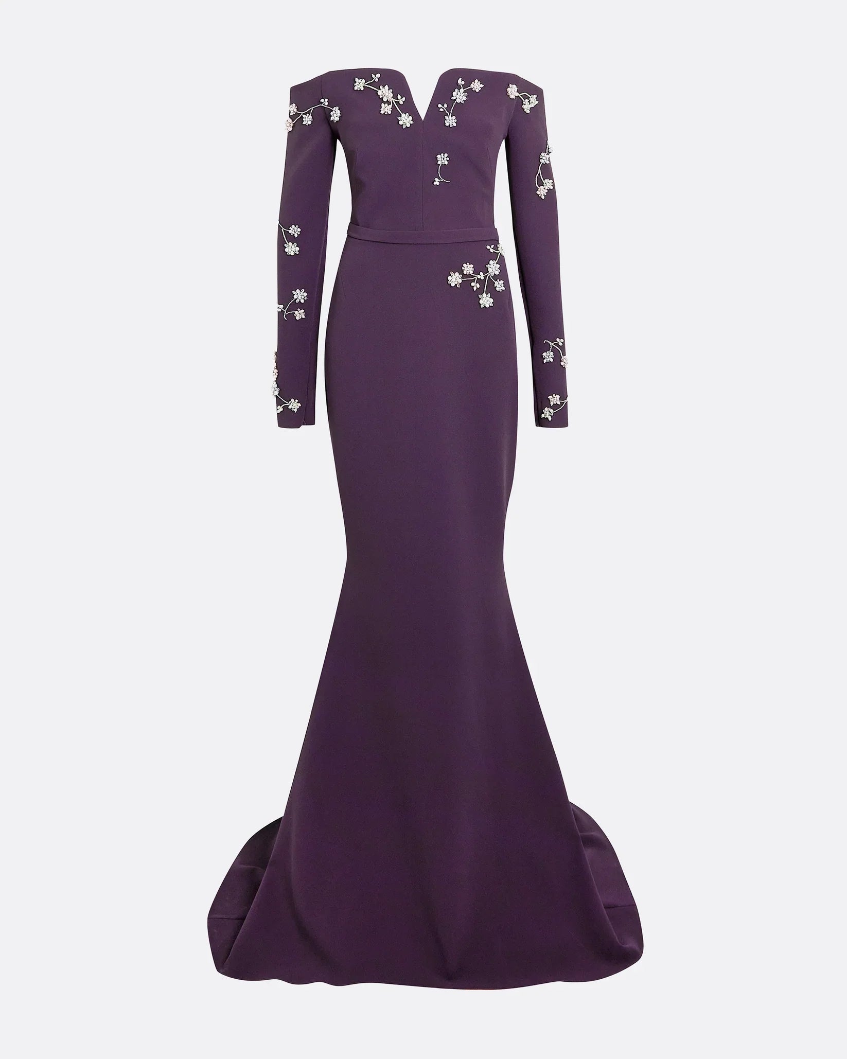 Off-shoulder mermaid dress with floral embroidery - Blair