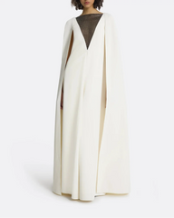 V-Neck Dress with Embellished Detail - Ivory
